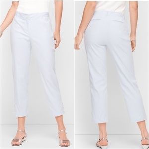 TALBOTS “WHITE” PERFECT STRAIGHT CROP CURVY ANKLE BUTTON PANTS  4